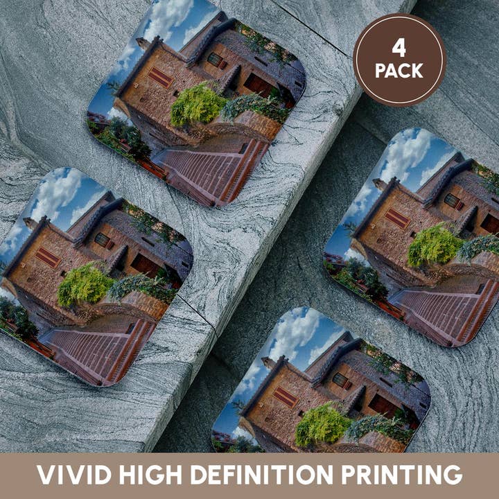 3dRose - Wholesale Coasters - 3dRose, Italy, Umbria. Homes along the streets of Assisi., Coaster12