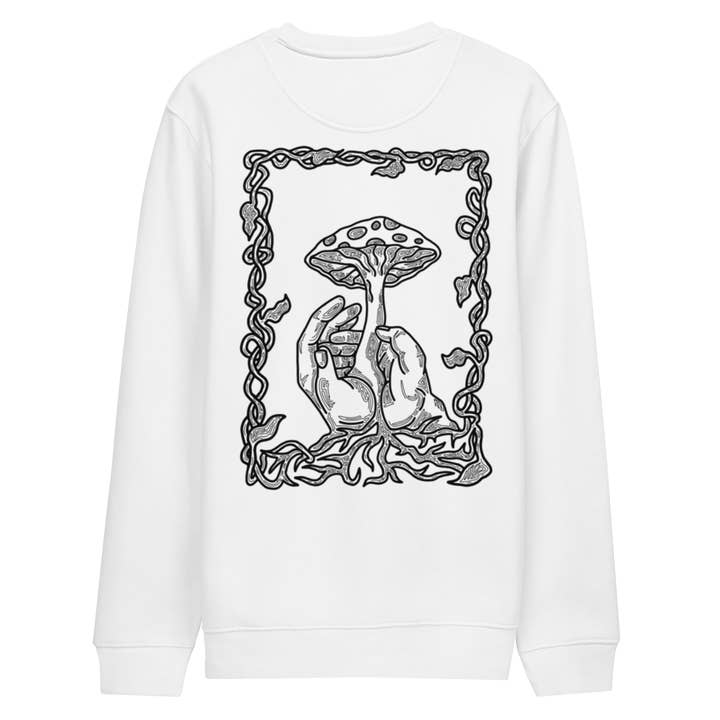 Sudadera unisex Karleth Mushroom, blanco/negro para venta al por mayor de Bønita Clothing