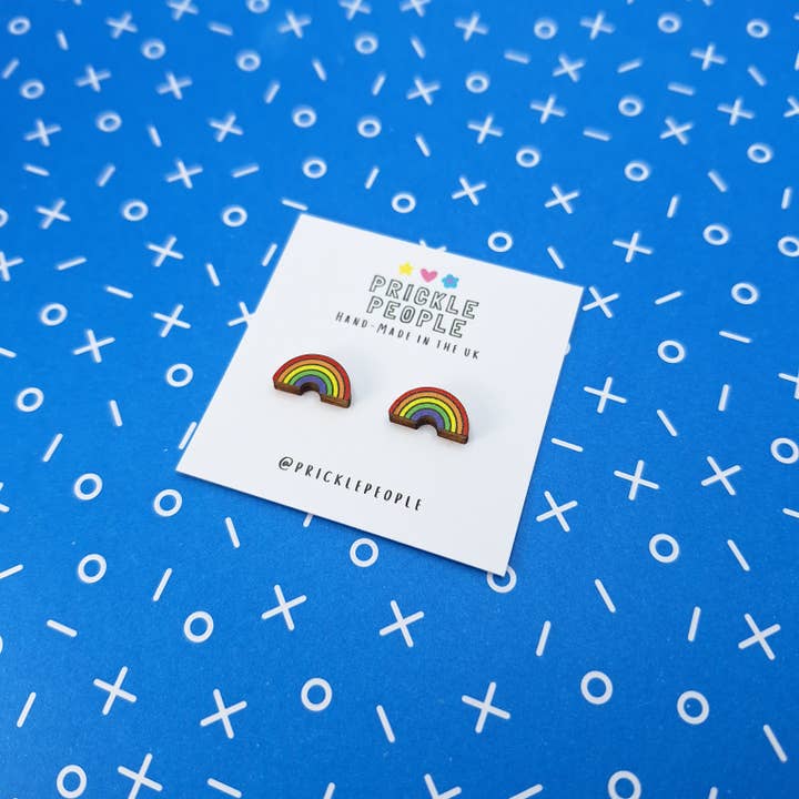 Prickle People – wholesale Stud/post earrings – Bright Rainbow Stud Earrings3
