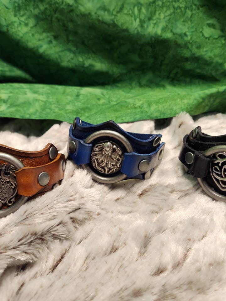 Shield Bracelets Level 2 for wholesale by Crimson Knight Leatherworks LLC