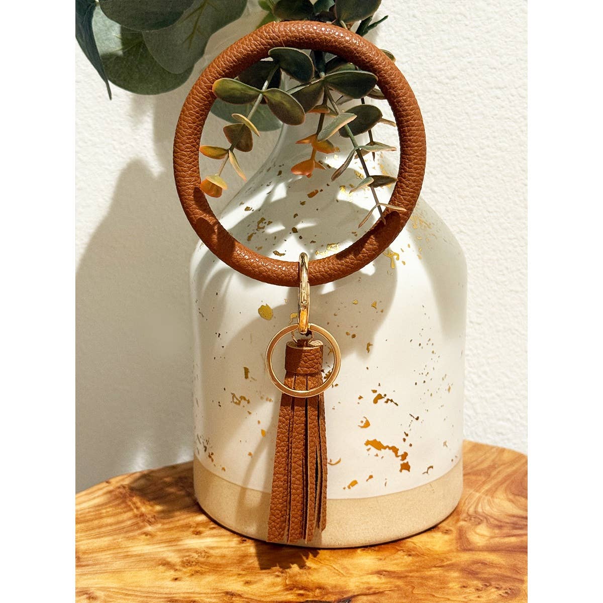 Love and Repeat – wholesale Keychain bracelet – Solid PU Leather Wristlet Bangle Key Chain0