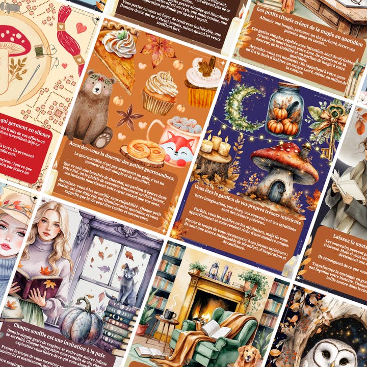 Les Moonettes - Wholesale Tarot Cards - 32 Oracle Cards "The Little Joys of Autumn"6
