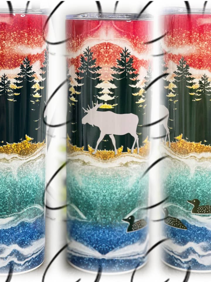 Gobelet Skinny Moose pailleté 20 oz pour la vente par CMD Wholesale