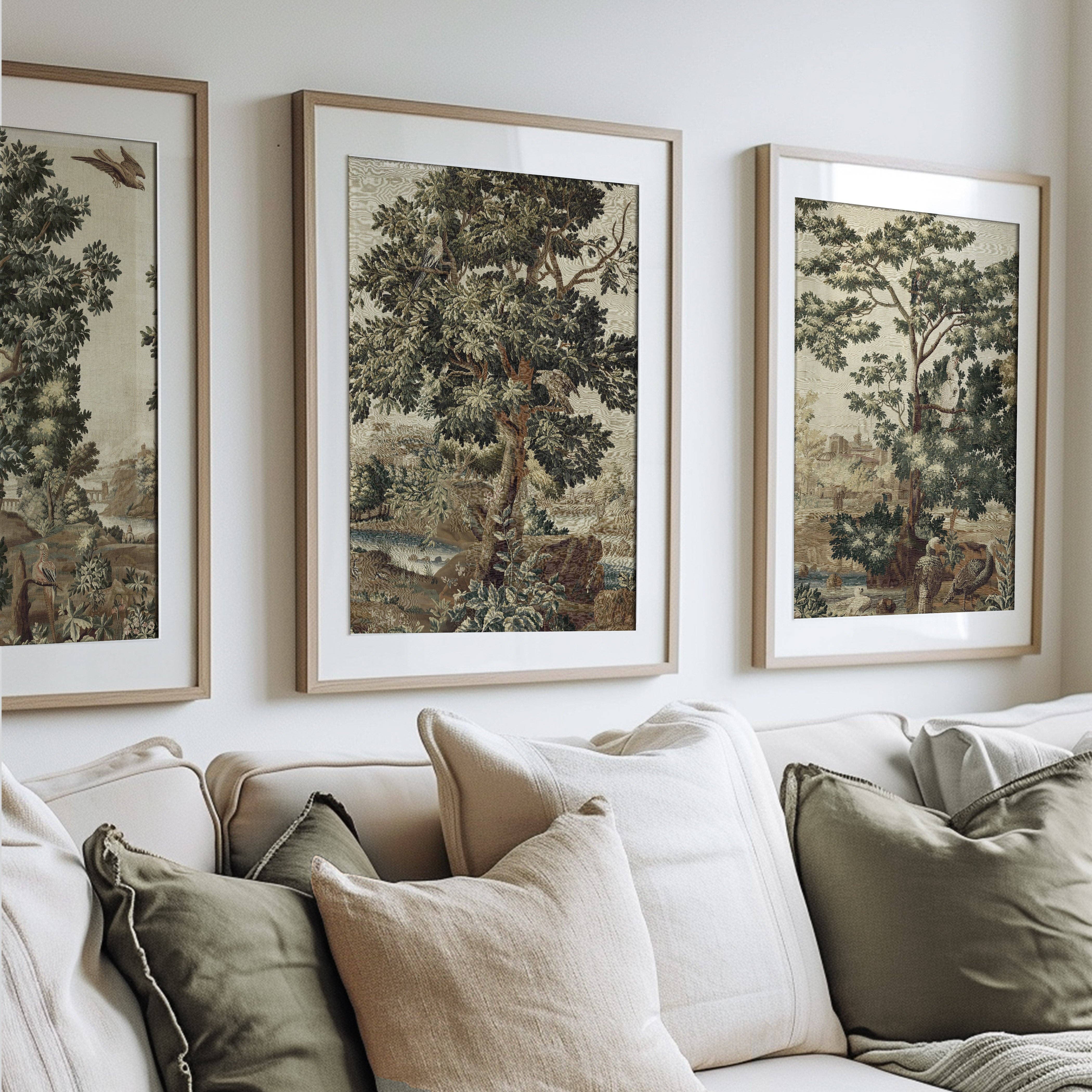 Paper House Print Shop - Wholesale Gallery Wall Set - Green Tapestry Trees Set of Three Art Prints1
