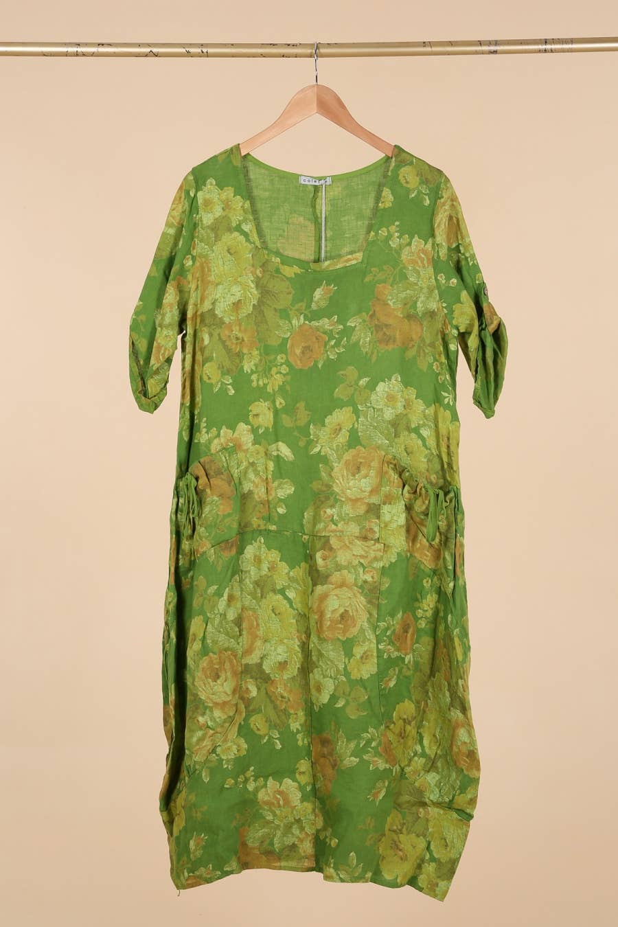 la maison des fibres naturelles – Großhandel Kleid – Damen – Leinenkleid mit floralem Muster, 100 % Leinen, Modell 6796743