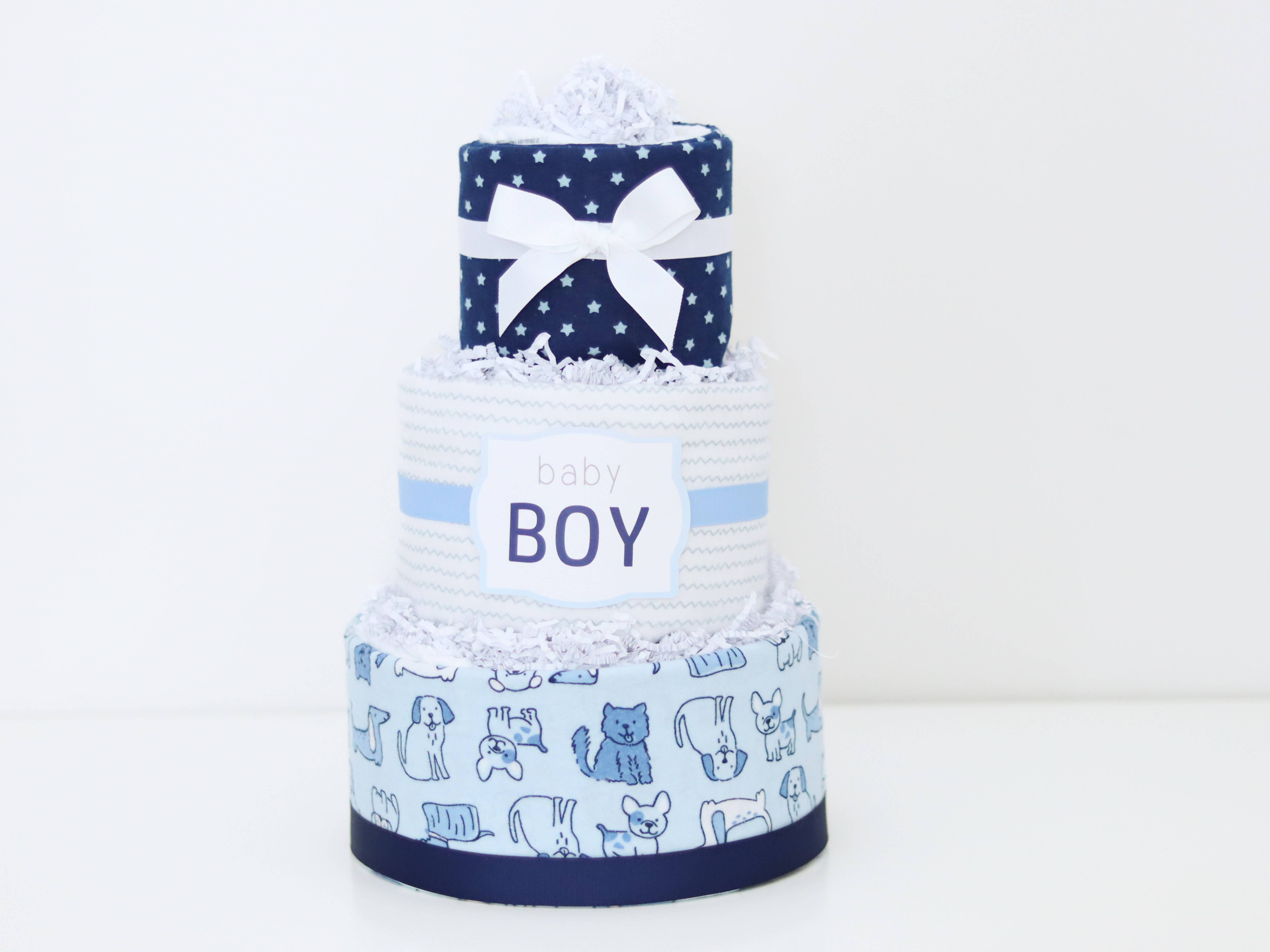 Baby Blossom Company - Wholesale New mom gift box/set - Baby Boy Diaper Cake Gift  - Puppy1