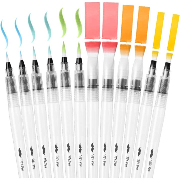 Mr. Pen – wholesale Paint/wax brush – Mr. Pen Watercolor Brush Pens, 12 pcs