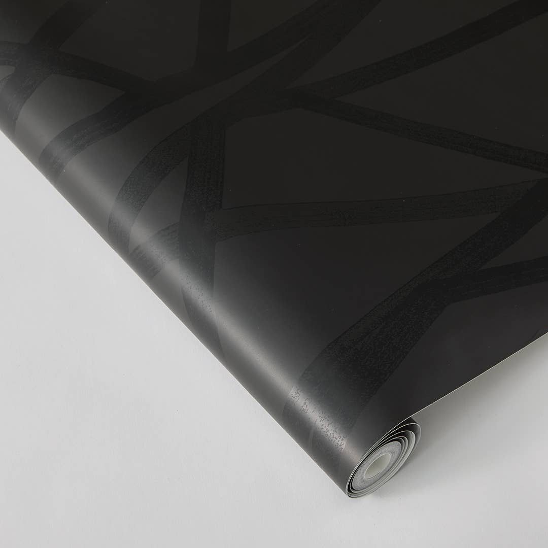 Intersections Black Peel and Stick Wallpaper, 28 sq. ft. for wholesale on Faire6
