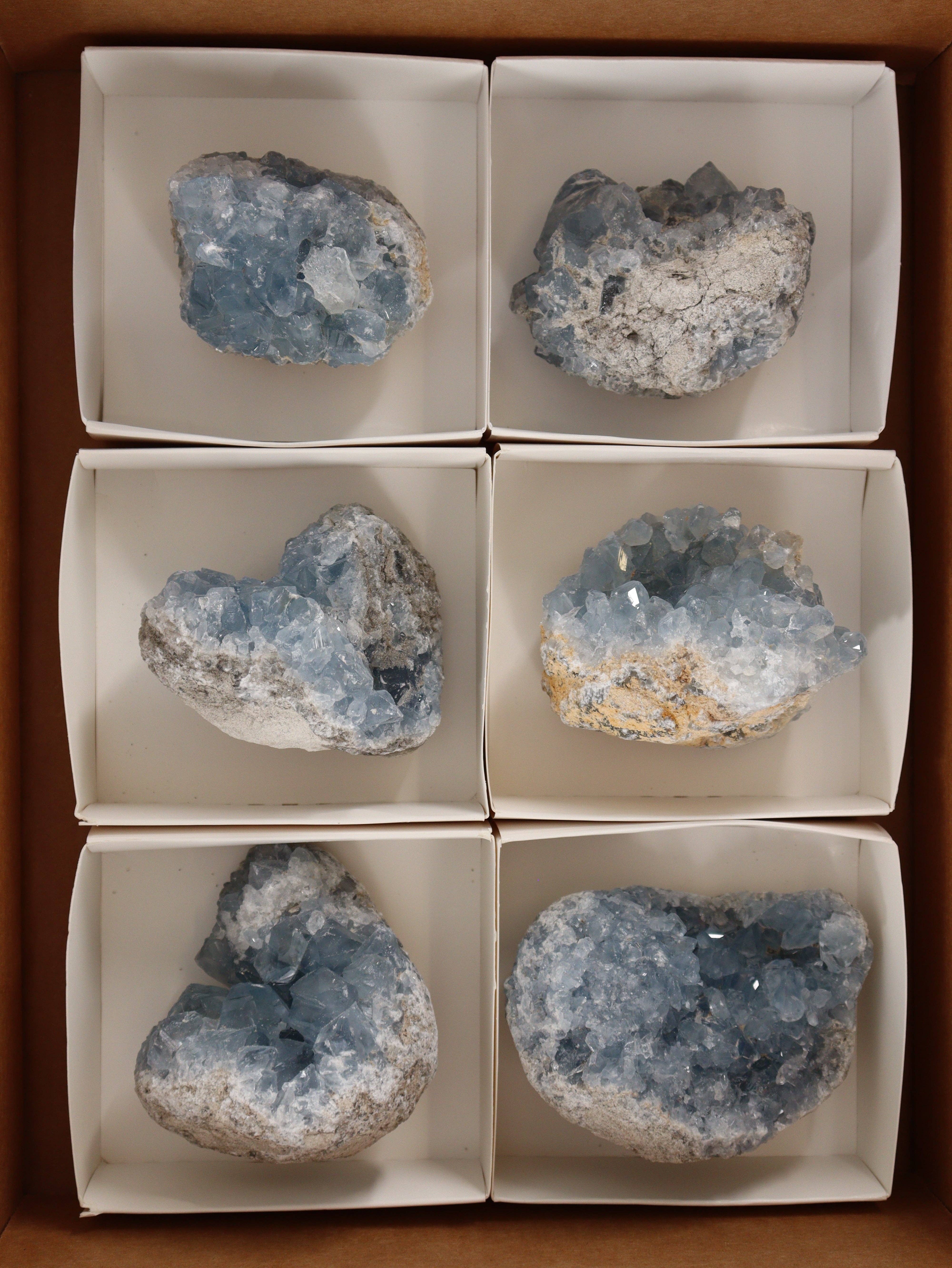 Mi Esperanza Minerals - Wholesale Spiritual Stone/Crystal - Celestite Clusters Set of 62