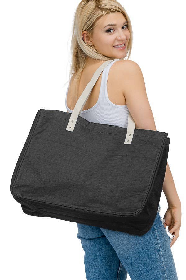 Cap Zone - Wholesale Draagtas - Dames - Denim Canvas Oversized Tas0