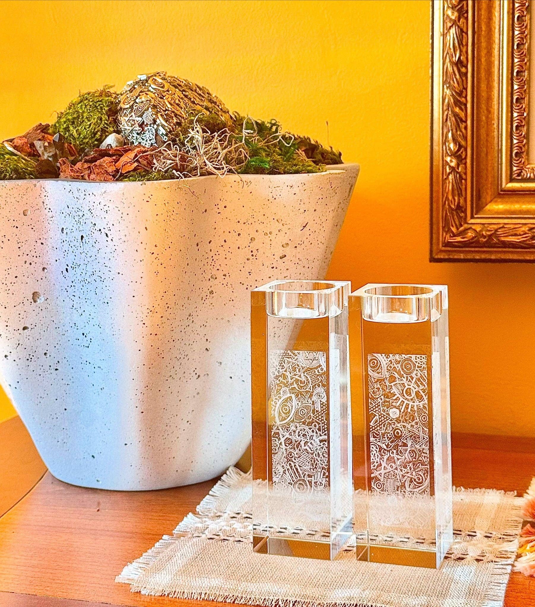 JEWISHJOY.co - Wholesale Candle Holder - Crystal Tealight Shabbat Candlesticks - Judaica Gift