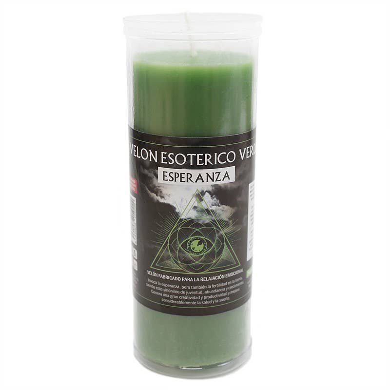 Ethike.eu - Vendita all'ingrosso Candele votive - Candela esoterica verde - 120 ore1