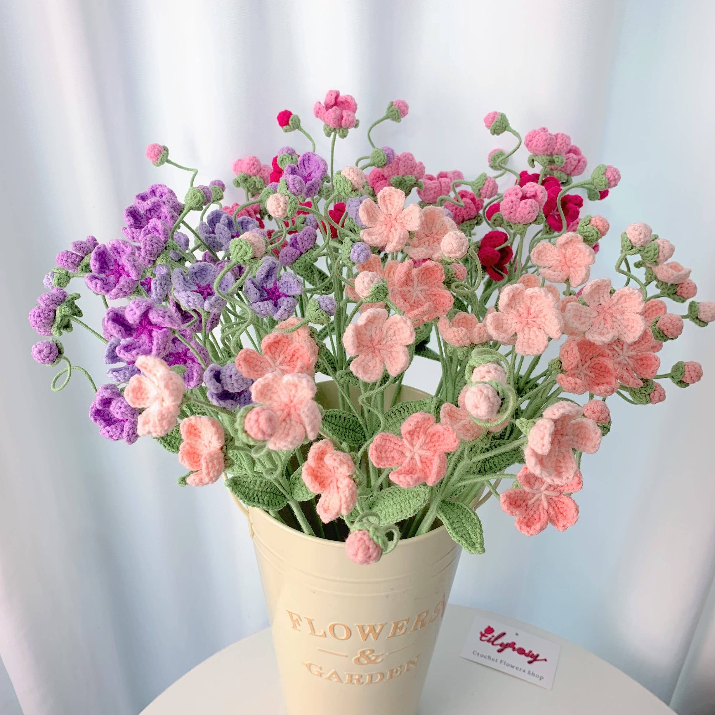 Lilyrosy（Duty free) – Flores artificiais por atacado – Gotejamento de Croché flores de ameixeira, Presentes Artesanais para qualquer ocasião1