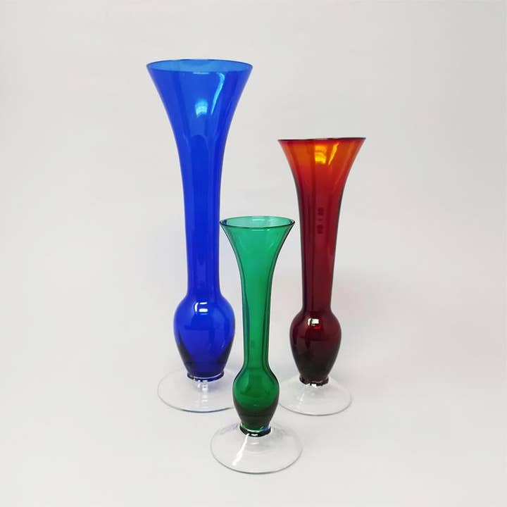 MadInteriorArt – wholesale Vas – 1970-talets underbara uppsättning av 3 vaser i Murano-glas