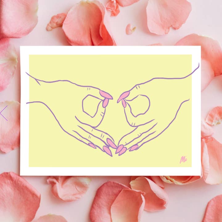 Vykort för äggstockshänder med kuvert för wholesale av Glittergrej