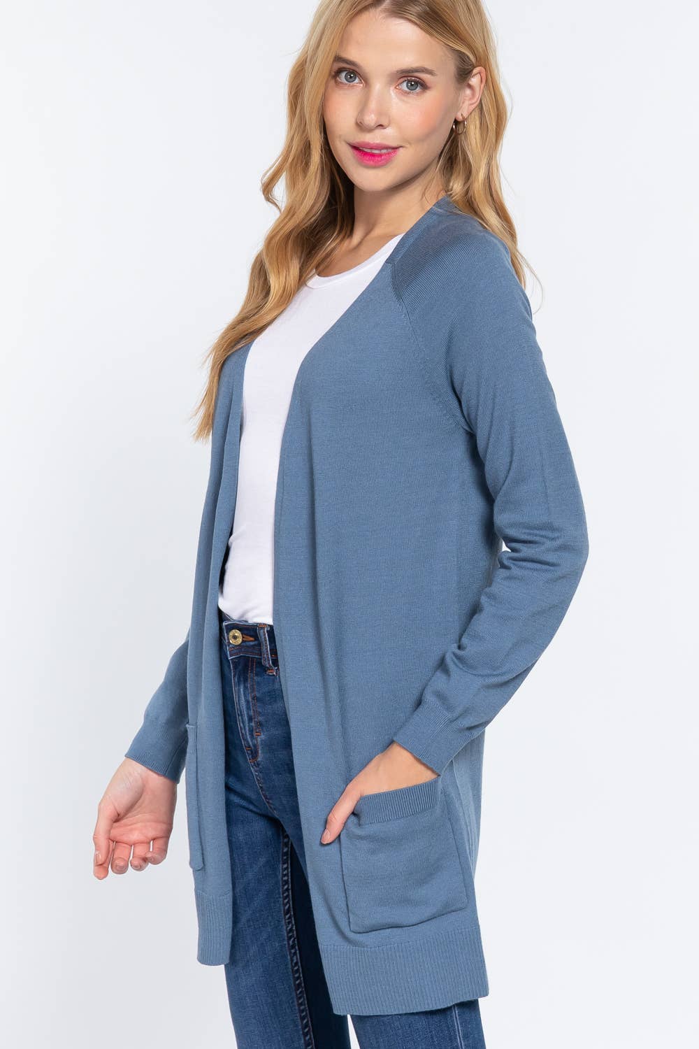 42POPS - Wholesale Cardigan - Women's - ",...SI-21342 RAGLAN SLV OPEN SWEATER CARDIGAN1