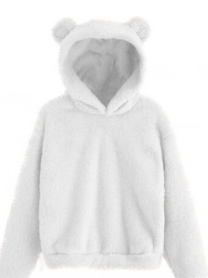 Plain Fleece Bear Ear Hoodies ZK396 for wholesale by UNISHE