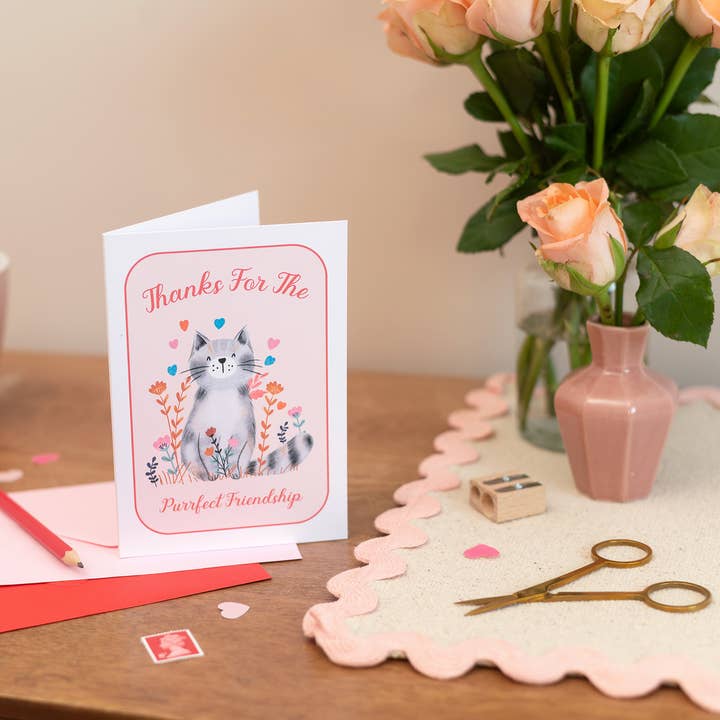 Purrfect Romance Friendship Card for wholesale by Sjstationery