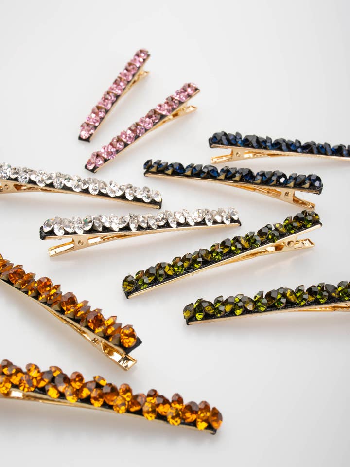 Willa Crystal Clip Pair for wholesale by Violet & Brooks