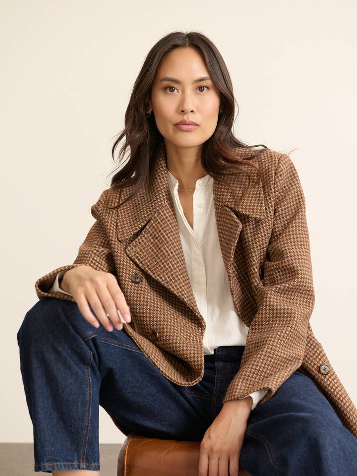 Plaid peacoat - BRIDGET for wholesale by Garance Paris