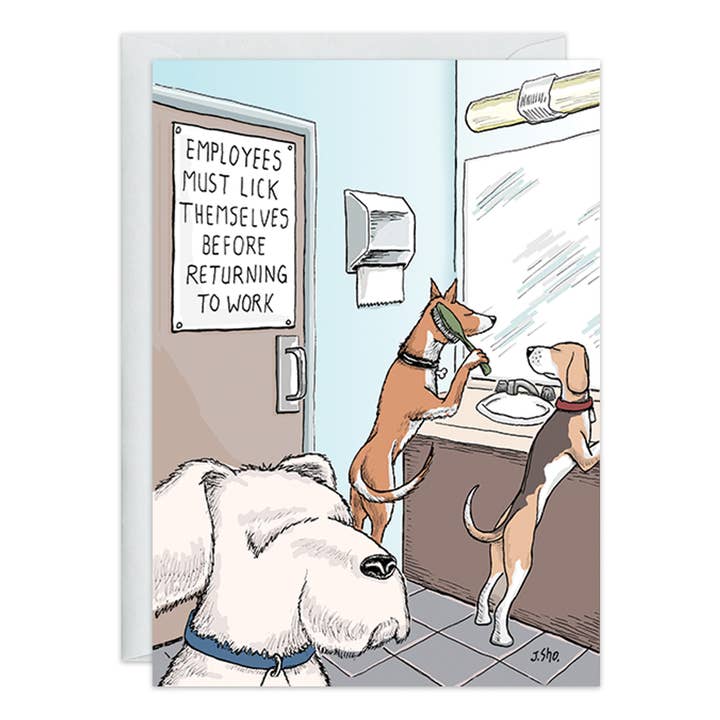 Oatmeal Studios - Wholesale Birthday card - Employees Must Lick Themselves Birthday Card - 9361