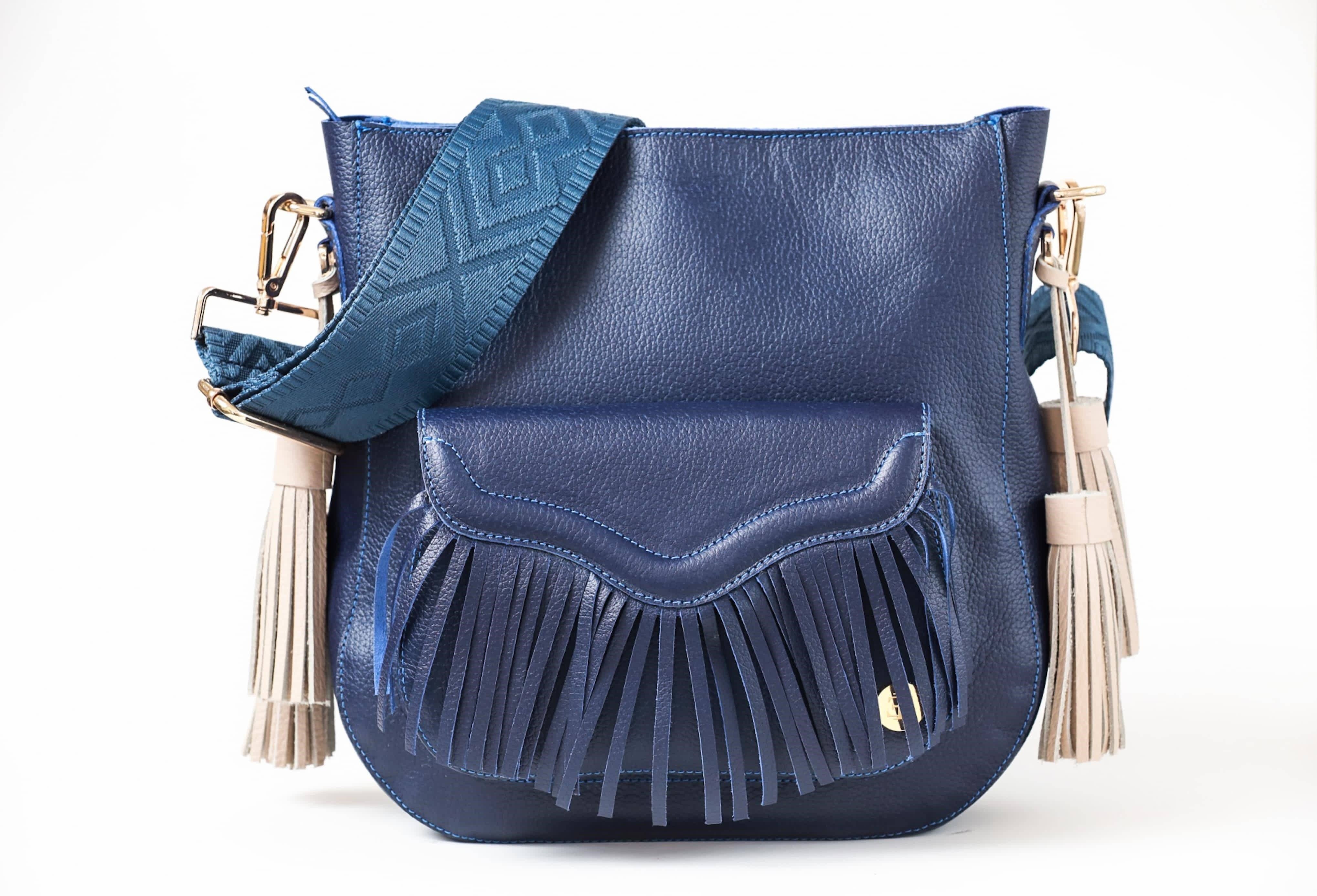 The Folklore - Wholesale Crossbody Bag - Women's - María - Navy Blue Crossbody Bag
