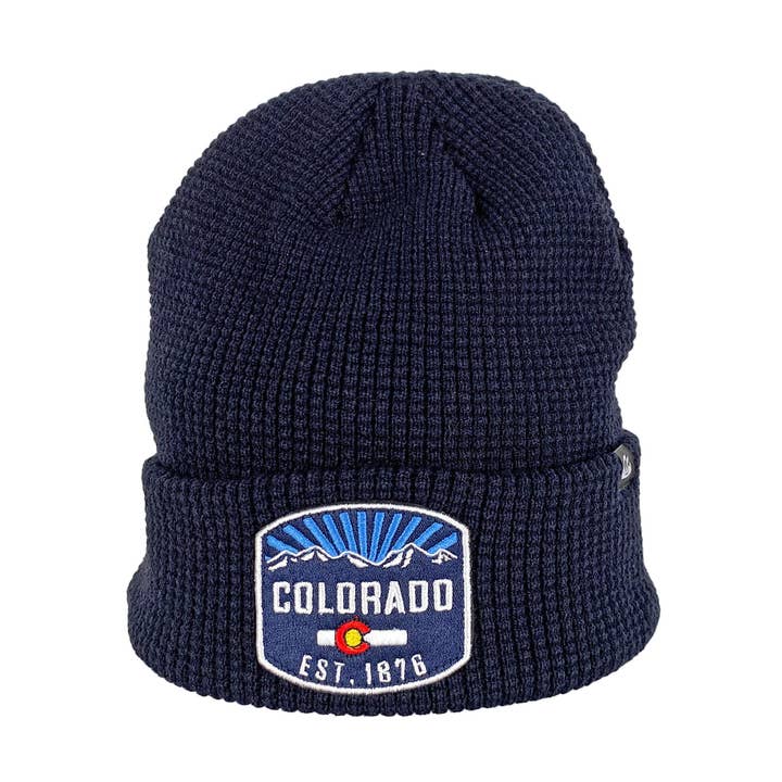 1876 Beanie - Waffle - Navy for wholesale by ColoradoCool Apparel