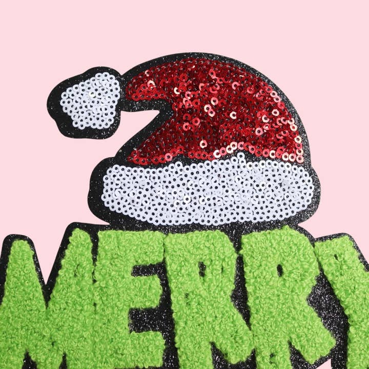 Rosie Posie Patches - Wholesale Patch - Merry Grinchmas Christmas Chenille Iron On Patch1