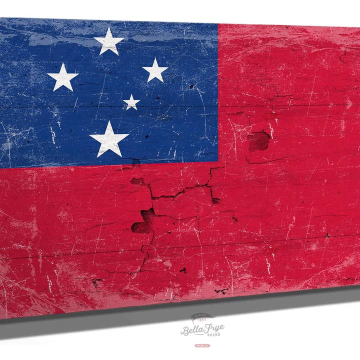 Samoa Flag Wall Art - Vintage Samoa Flag Print for wholesale by Bella Frye