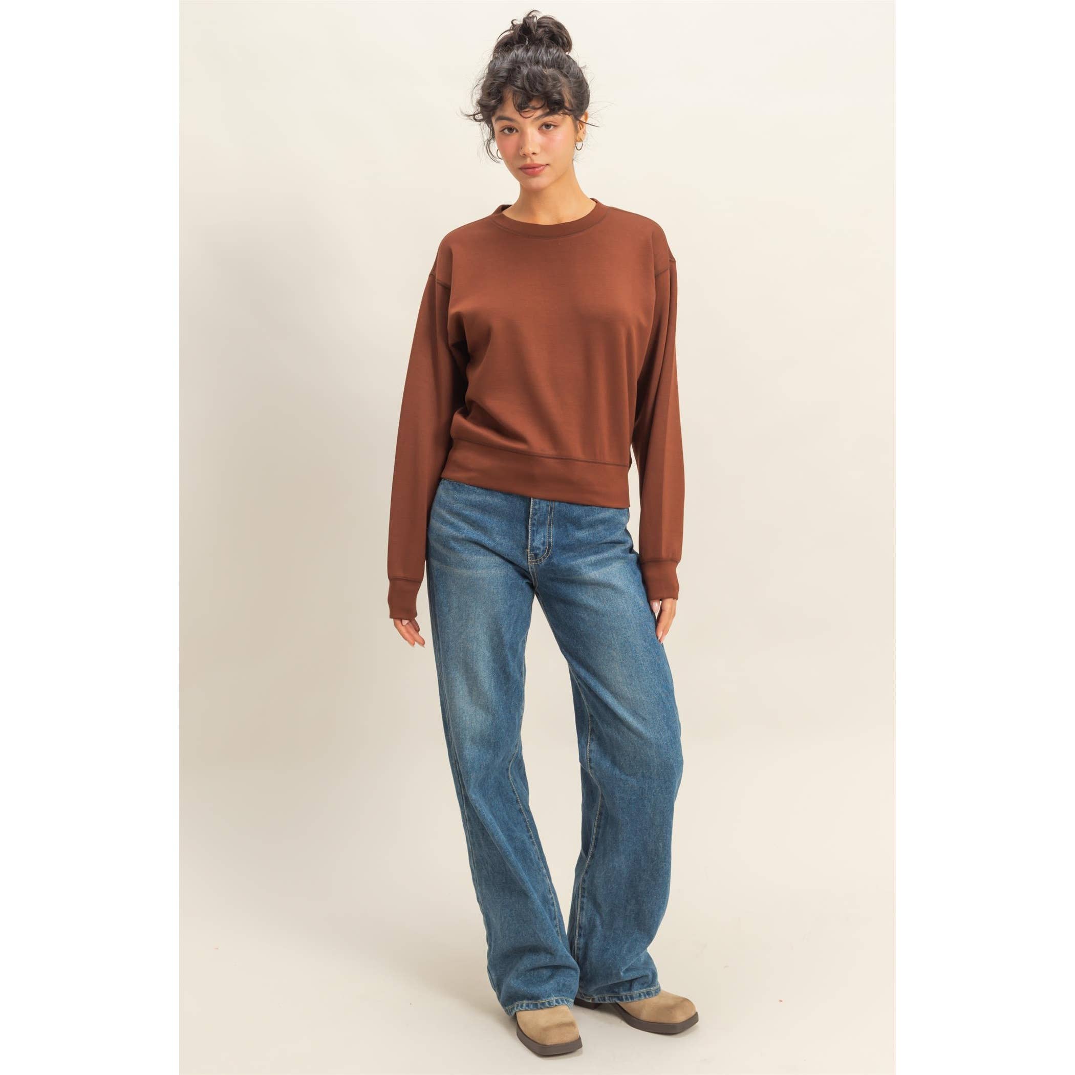 Double Zero – wholesale Sweatshirt - Dam – Dubbelstickad sweatshirt med rund hals30