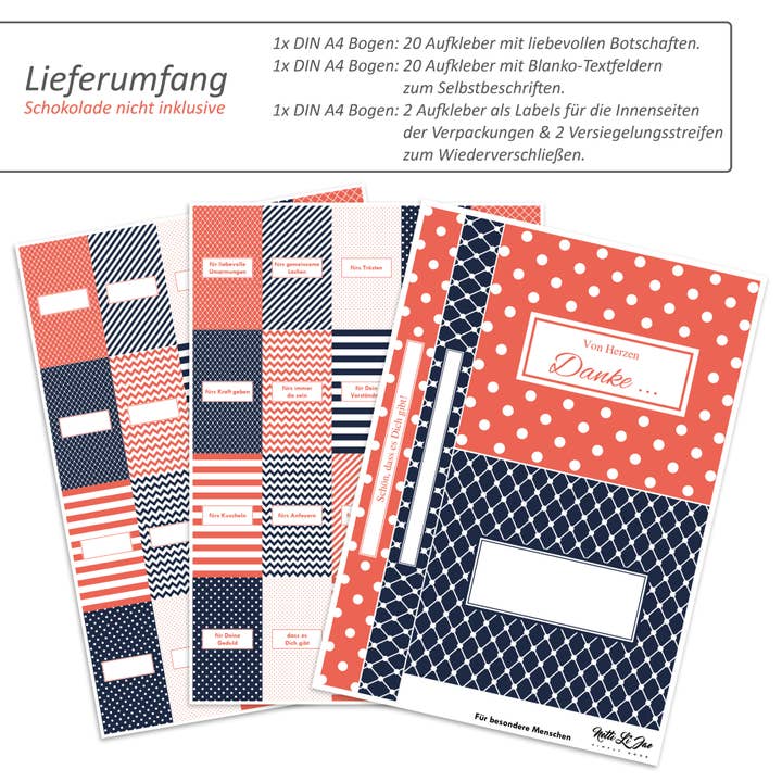 Für Mama, Papa, Oma oder Opa | Aufkleberset für 2 x 250g für den Großhandel von Netti li jae