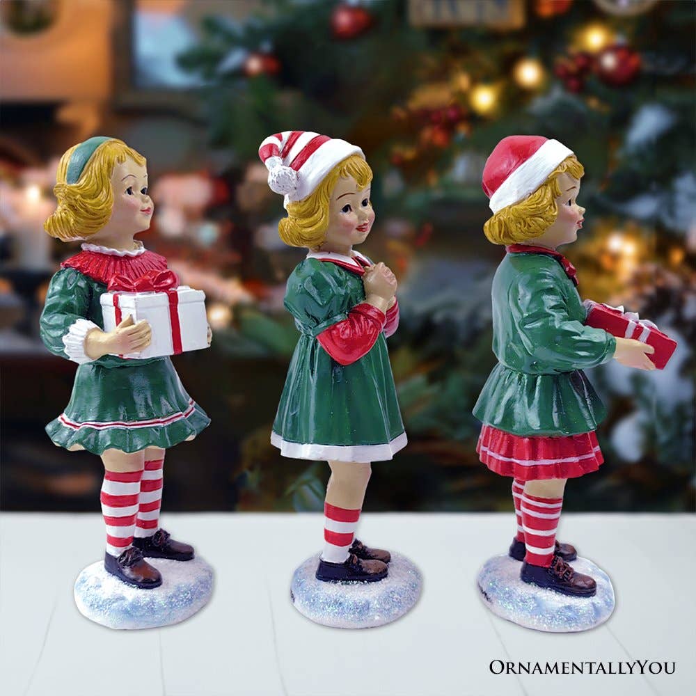 OrnamentallyYou - Wholesale Christmas Decoration - Elegant Victorian Christmas Girl Set of Three Figurines4