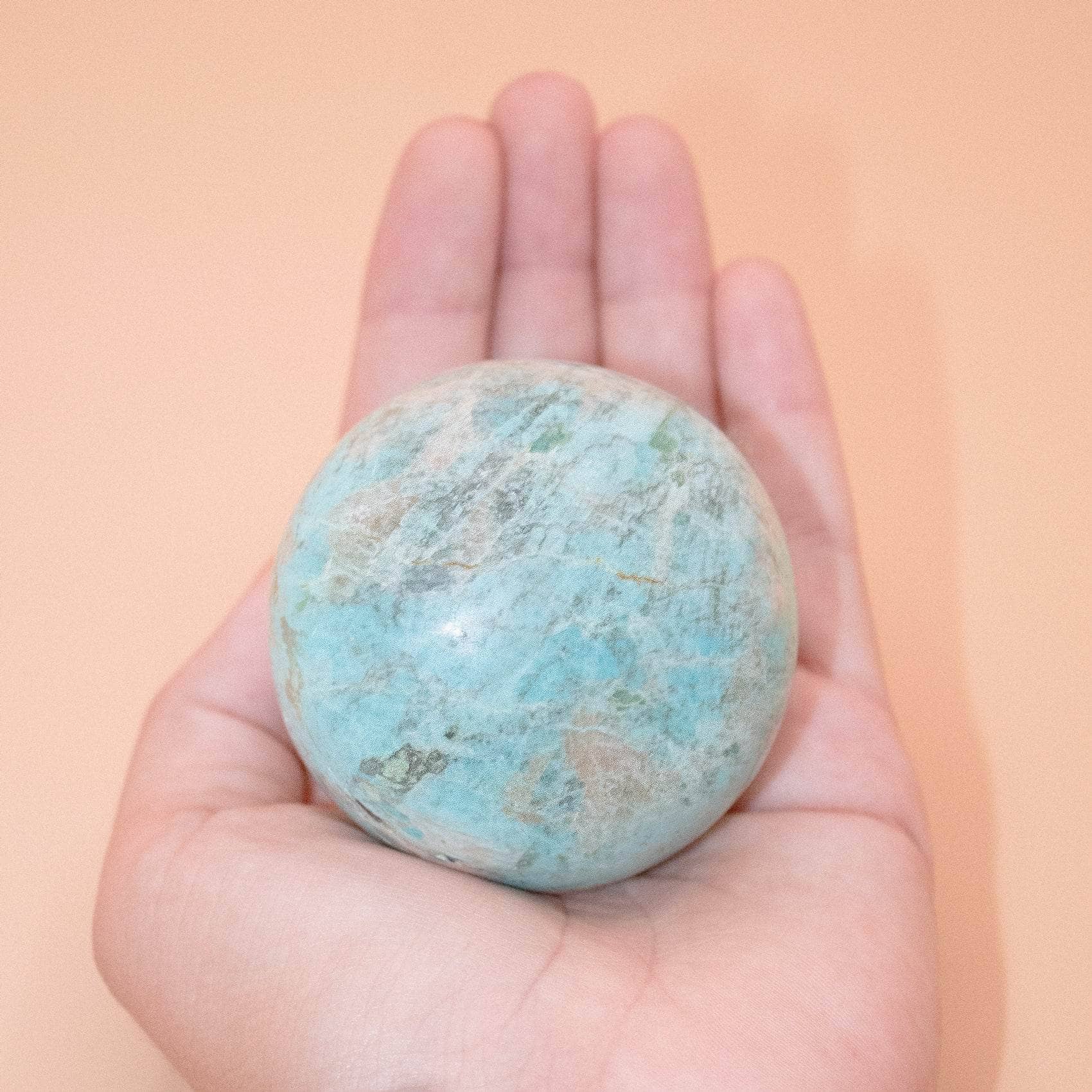 Tiny Rituals - Vente Pierre et cristal de spiritualité - Sphère en turquoise péruvienne naturelle - Qualité supérieure AAA4
