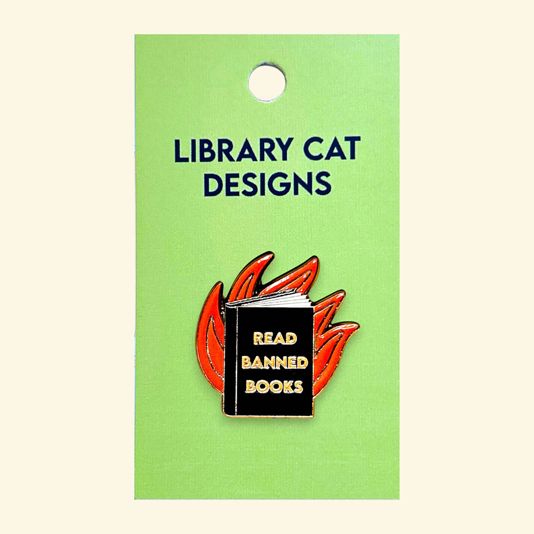 Library Cat Designs - Wholesale Lapel Pin/Button - Read Banned Books Enamel Pin1