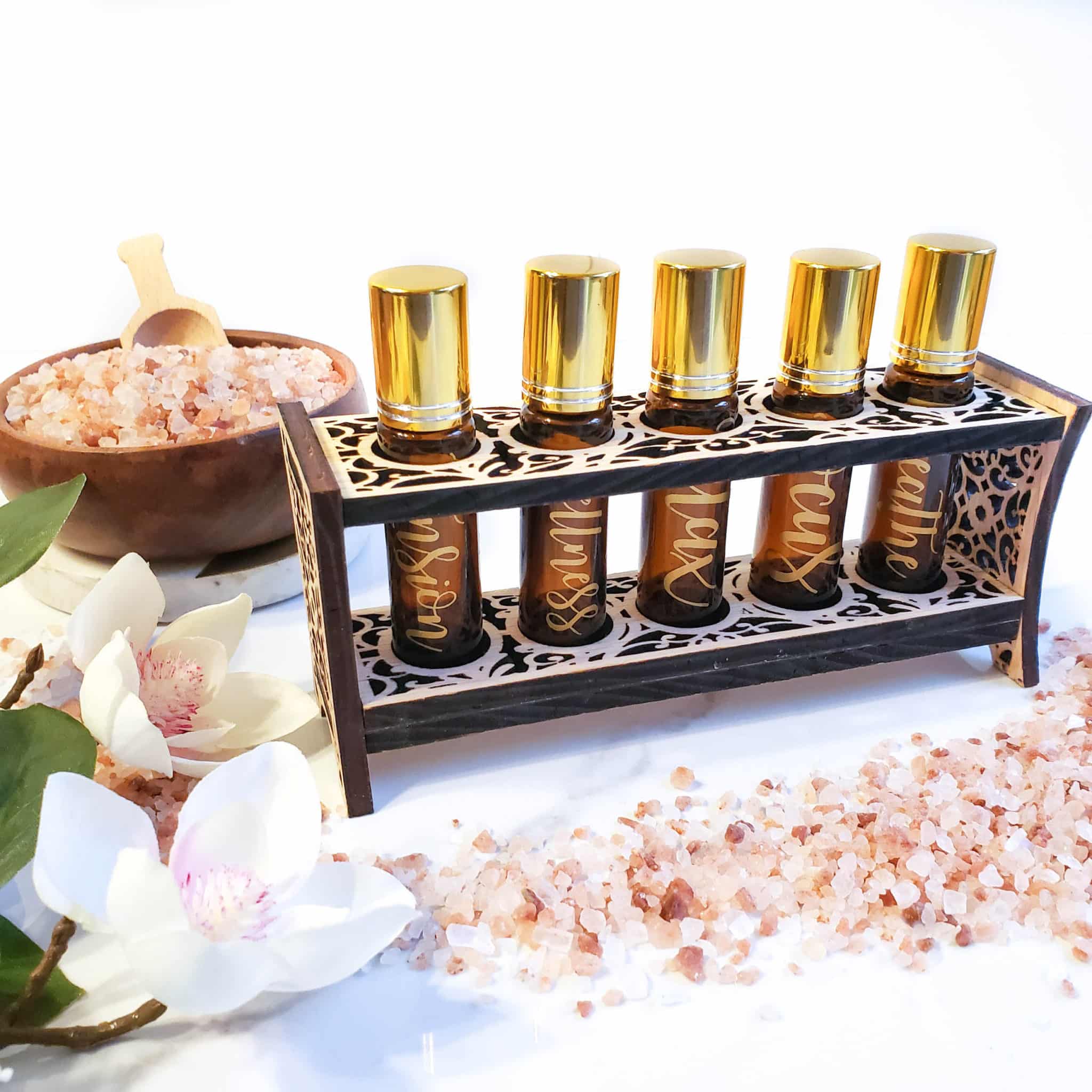 A Dash of Kinship - Wholesale Essential oil holder - Roller Bottle Stand | 5 Bottles4