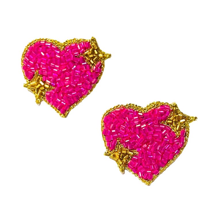 Valentine's Earrings - Heart Emoji Stud for wholesale by Golden Lily