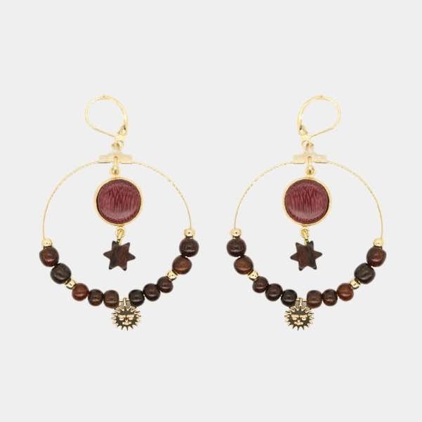 Julie guldbelagte sol øreringe for engroshandel hos Essenciel