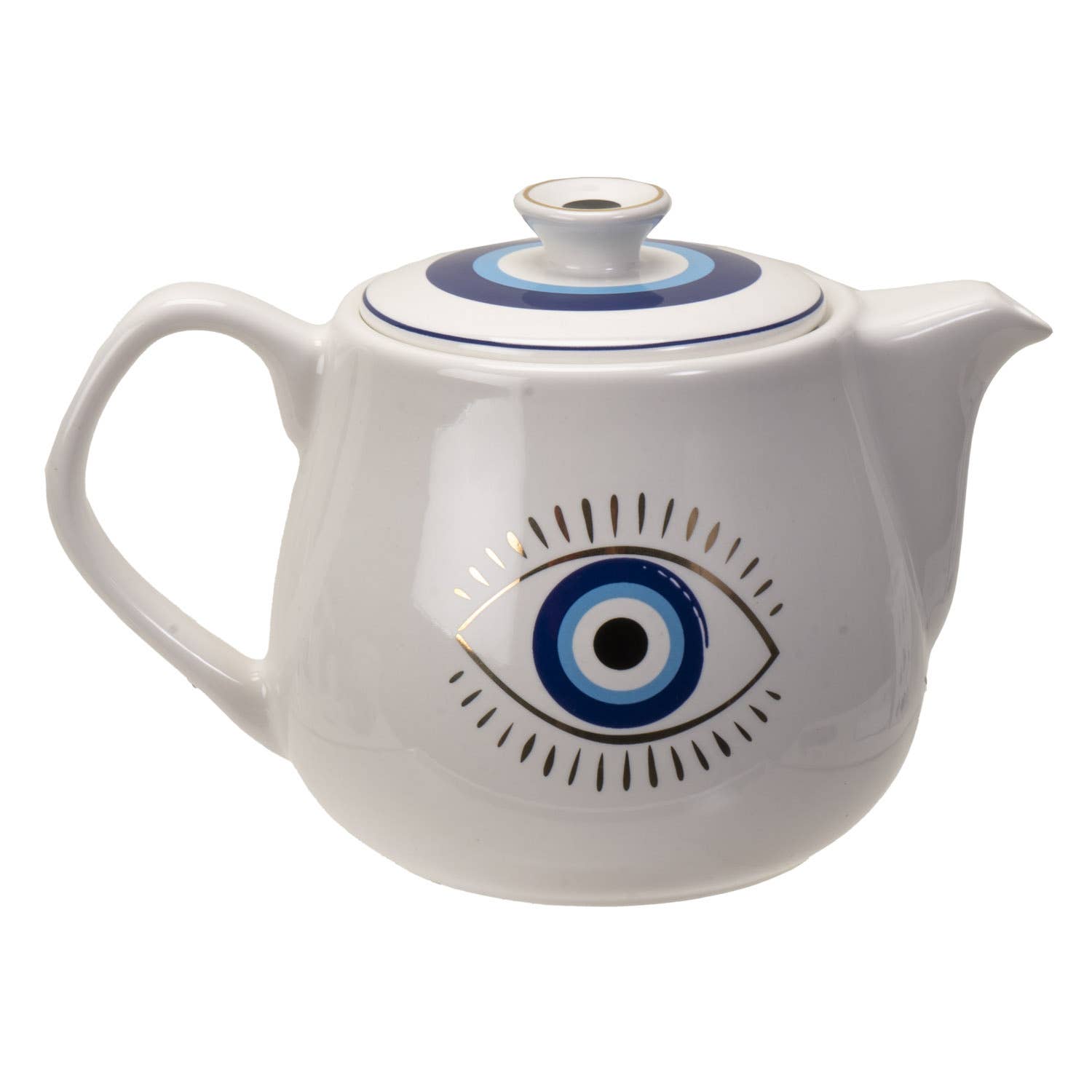 Pacific Trading - Wholesale Tea Pot - All Seeing Eye Teapot with Strainer White2