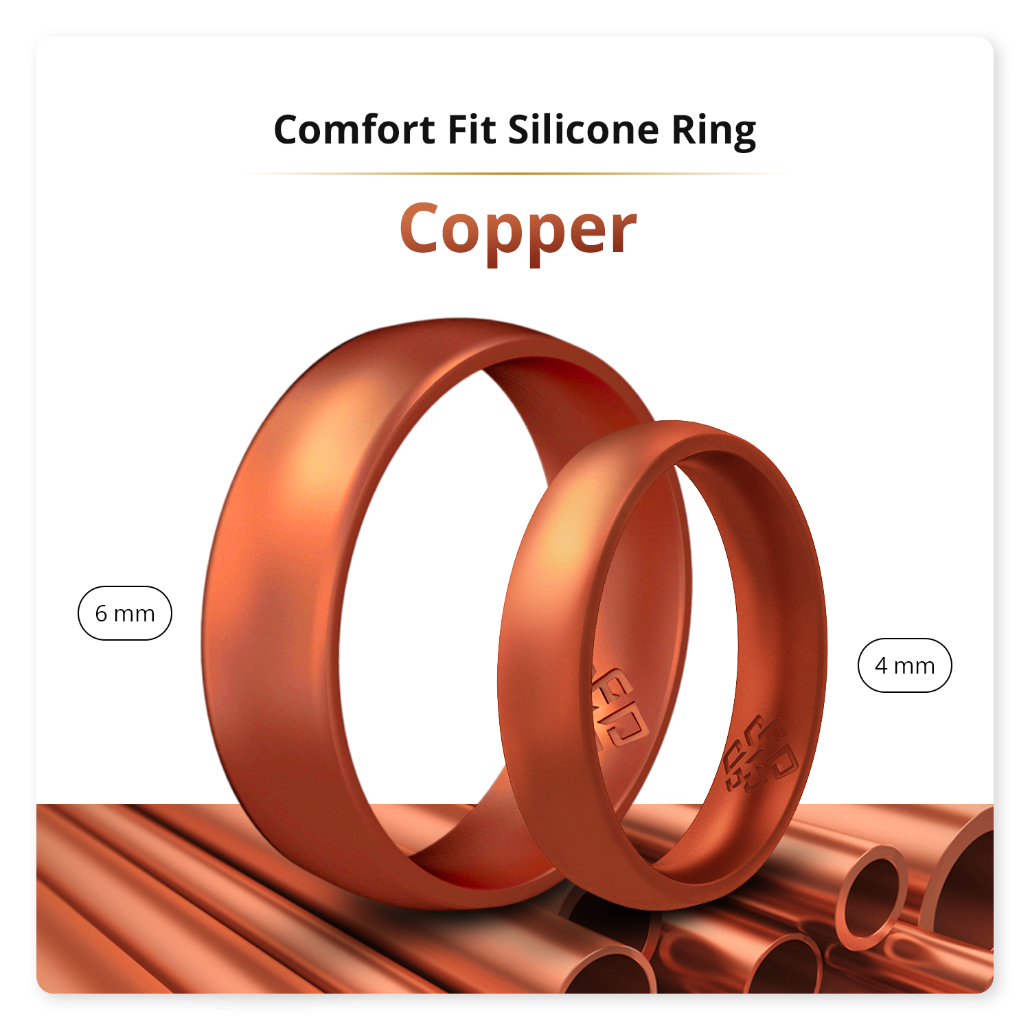 Knot Theory Silicone Ring - Wholesale Band/Stacked Ring - Knot Theory Copper Arc Comfort Fit0