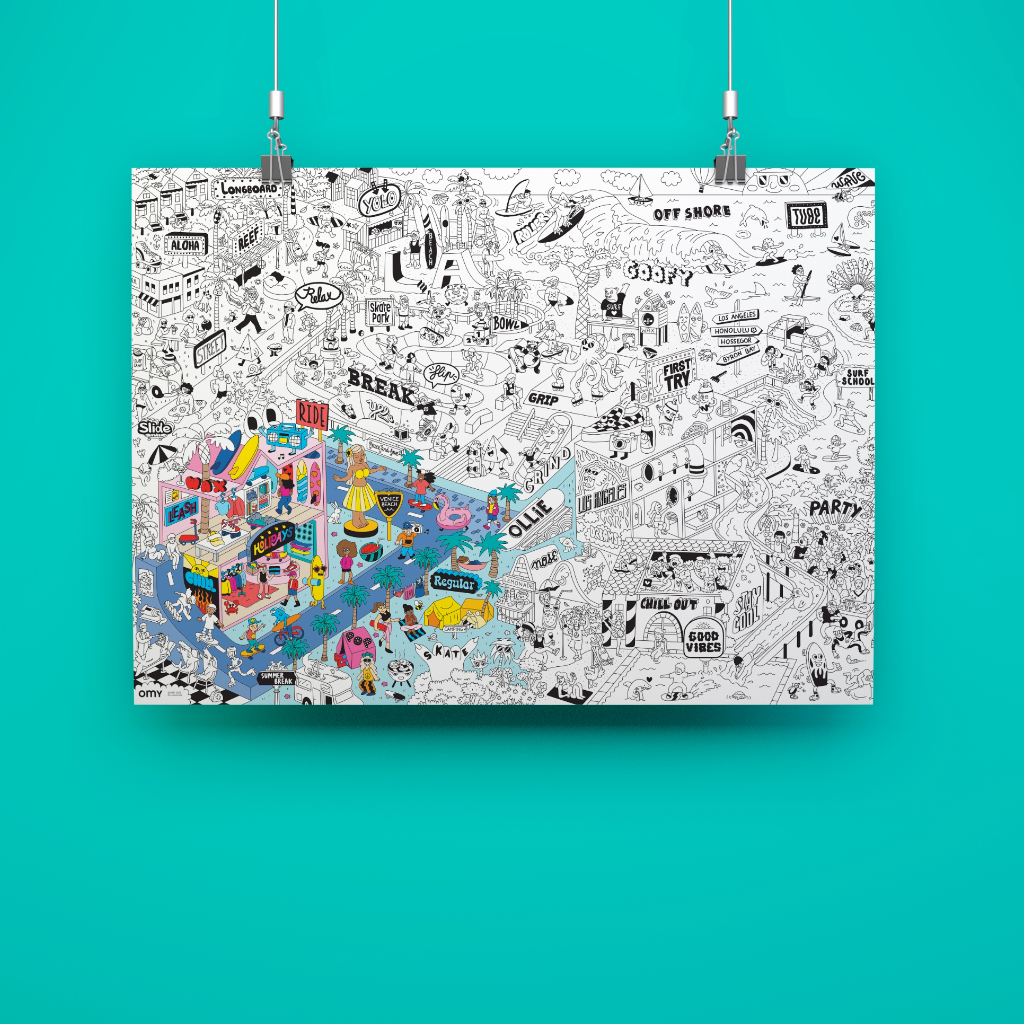 OMY - Wholesale Coloring & Activity Book - Kids & Baby - Surf and skate - Giant poster1