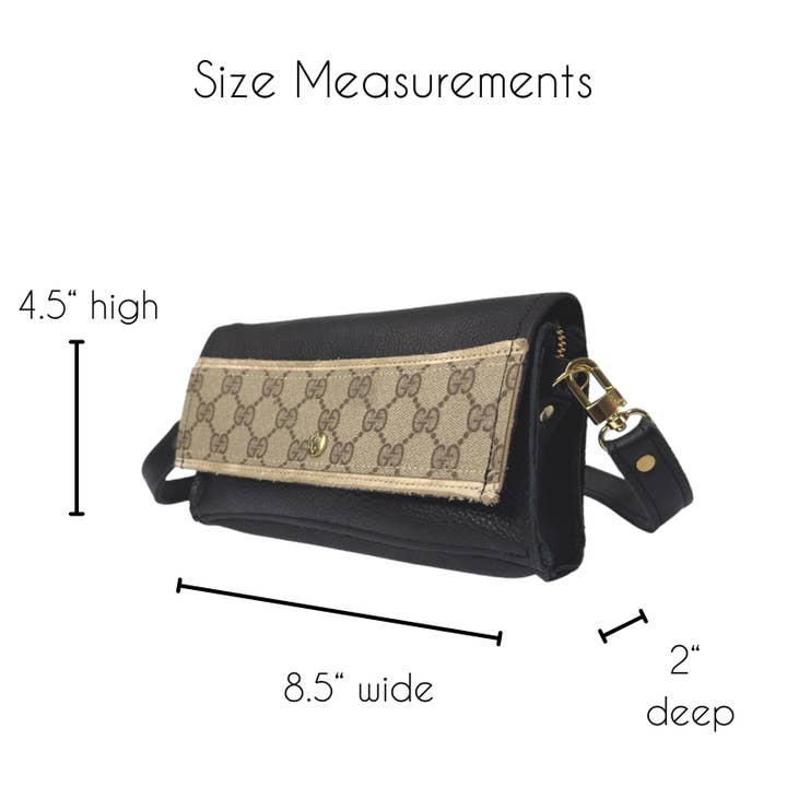 Beaudin Wholesale - Vente Sac porté épaule – femme - Sac à bandoulière Madison en cuir noir | Upcycled GG2