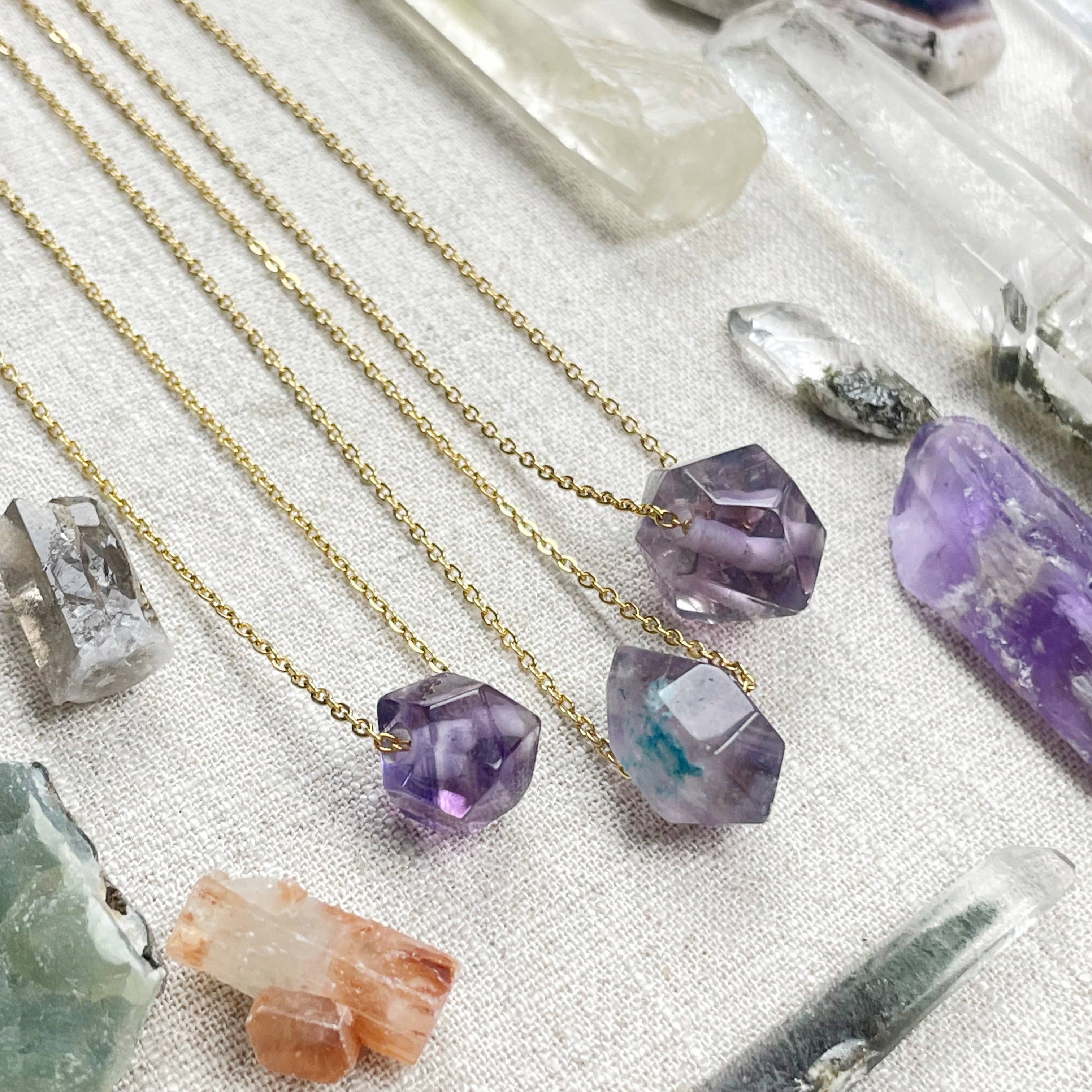 Ewelina Pas Jewelry - Wholesale Pendant/Charm Necklace - Included Amethyst Gemstone Double Terminated Point Necklace8