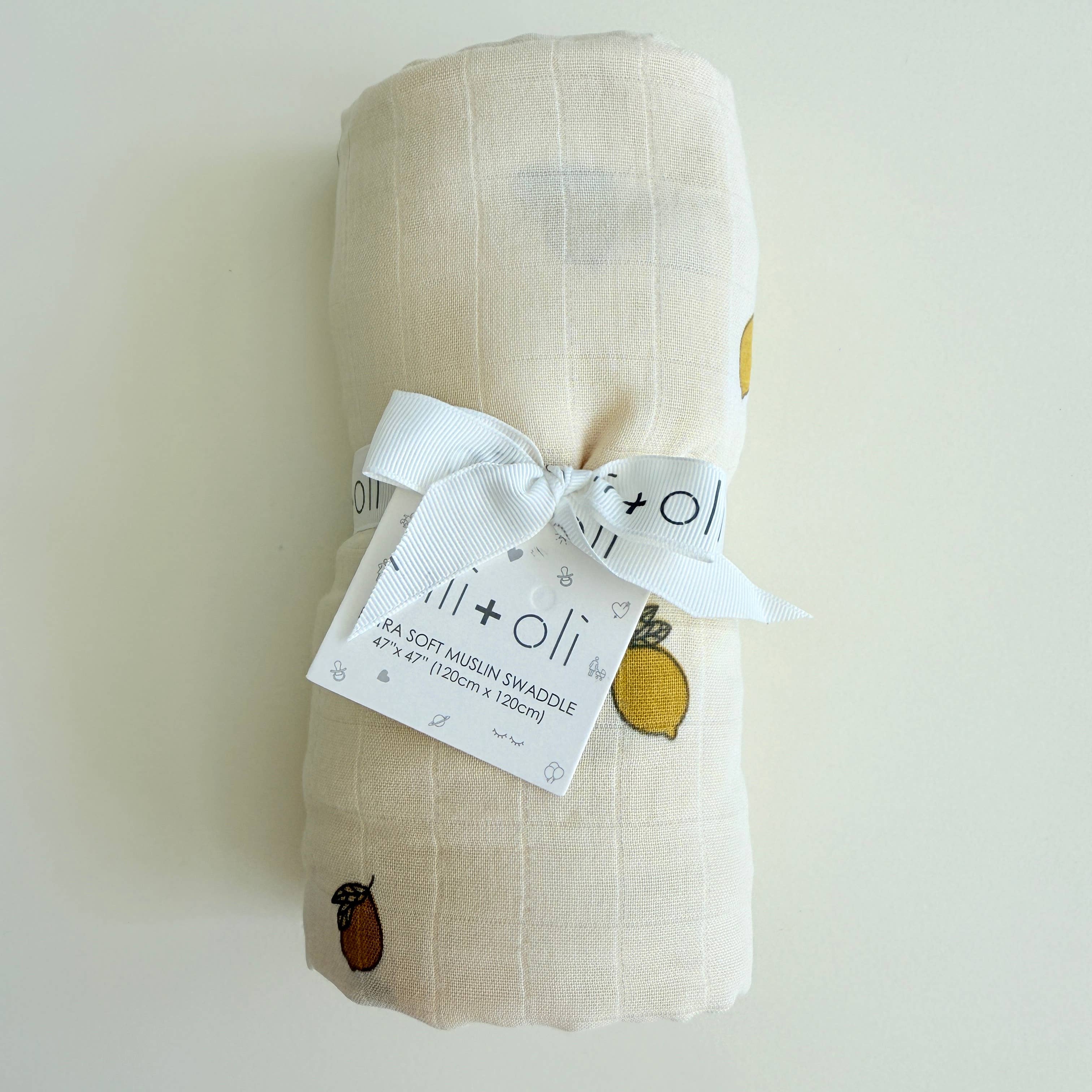 Ali+Oli - Wholesale Swaddle - Baby - Bamboo Muslin Swaddle Baby Blanket (Lemons)5
