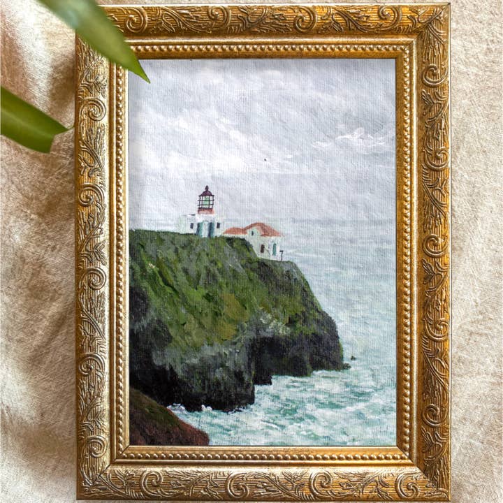 Impresión artística del faro de la autopista 1 de Point Reyes Station para venta al por mayor de Desert Light Co.