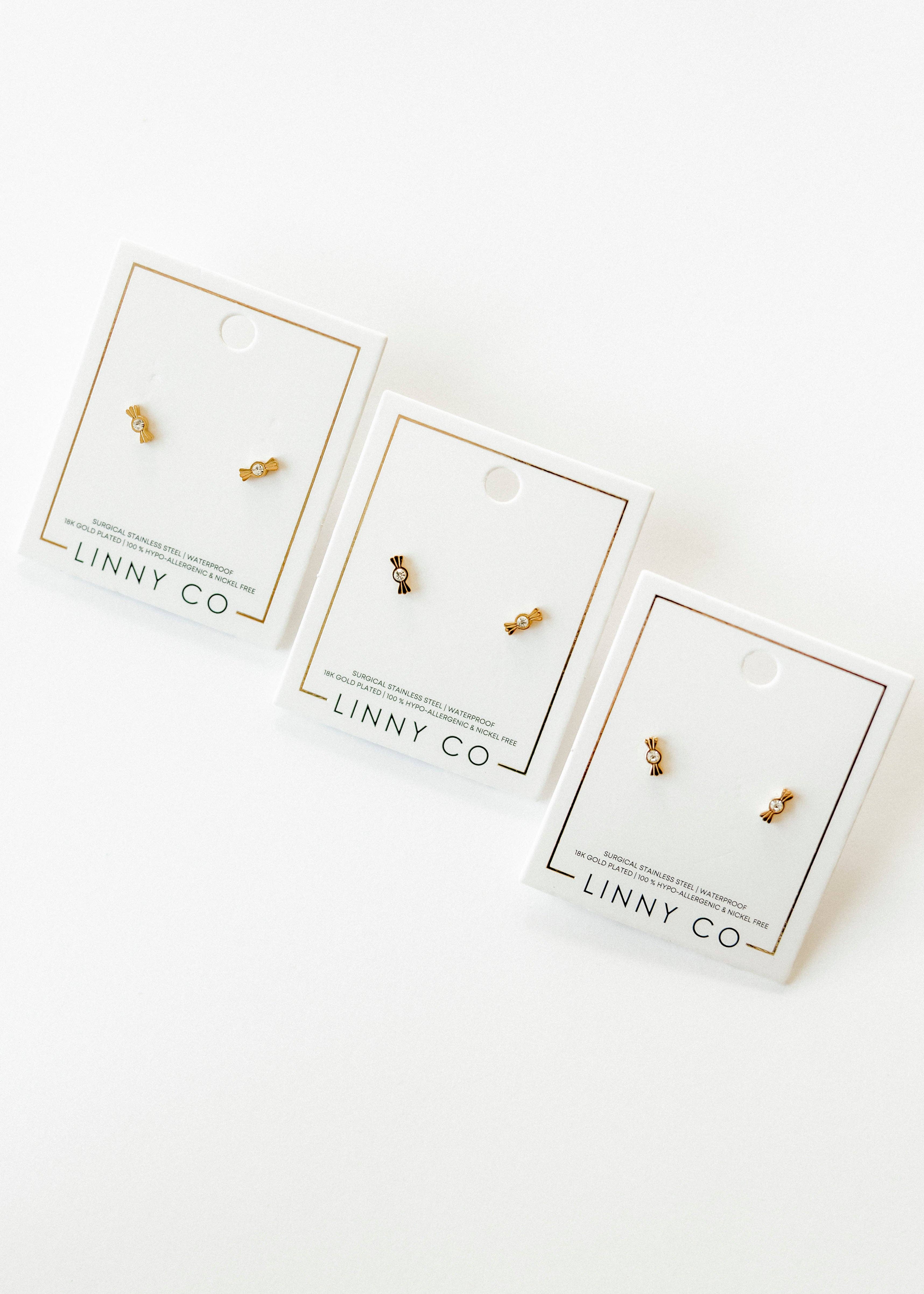 LINNY CO - Wholesale Stud/Post Earrings - Screwback Stud Earrings - Kate Candy Gold12