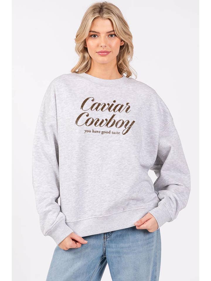 Zutter - Wholesale Graphic Sweatshirt - Women's - Caviar Cowboy Vintage Graphic L/S Relaxed Fleece Sweatshirts4