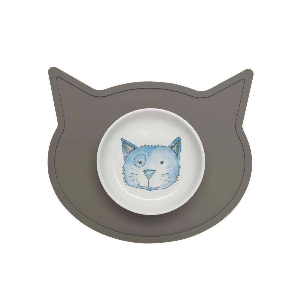 Speckle and Spot by Ore’ Originals - Venta al por mayor Manteles individuales - Mantel individual de silicona | Cat Head Warm Grey3