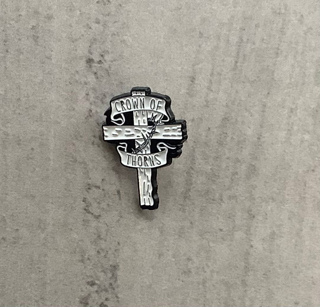 Faithstrings – wholesale Brooch – Pin Badge Christian Gift Cross Crown of Thorns God Jesus 1