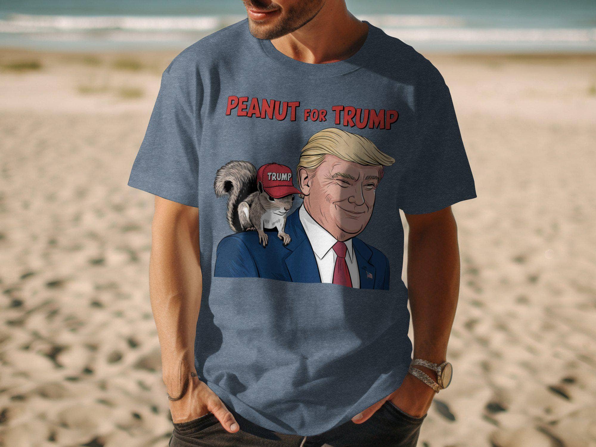 NVC Ecommerce LLC – wholesale T-shirt (graphic) – women's – Peanut The Squirrel For Trump Shirt, Funny Squirrel Sweater 4