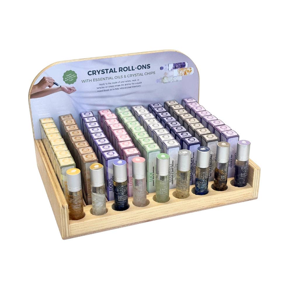 Earths Elements Wholesale - Vente Roll-on aux huiles essentielles - Ensemble de Roll-On Cristal aux Huiles Essentielles - Ensemble de 81 pièces1